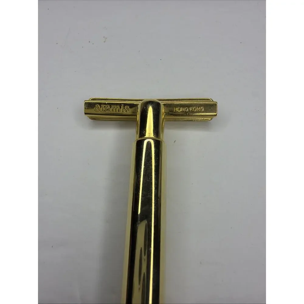 Aramis Vintage Brass Precision Razor With Original Box Gold Tone Retro Gift